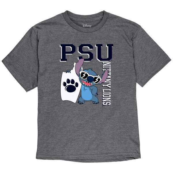 heather gray youth t-shirt with Disney's Stitch with PSU Nittany Lions